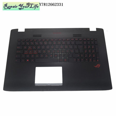 電腦零件華碩Asus GL752V/GL752VL/GL752VW鍵盤黑色C殼紅字背光 JP筆電配件