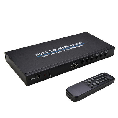【易控王】4K 8x1 八進一出HDMI畫面分割器 拼接電視牆 遠端遙控切換 (40-225)