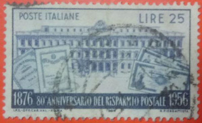 義大利郵票舊票套票 1956 Palace of Postal Savings Banks, in Rome.