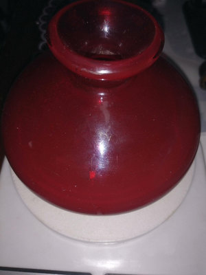 【二手】紅玻璃花瓶20582【元明清古玩】古董 老貨 擺件