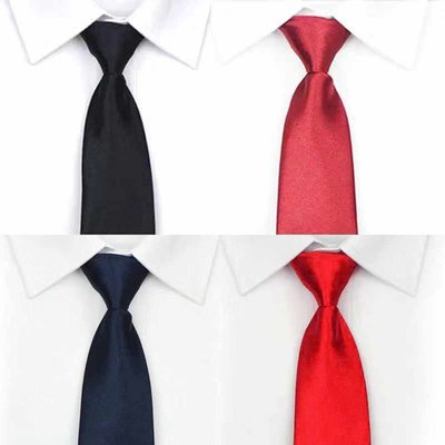 領帶男女學生拉鏈色紅藍黑單色職業商務正裝韓版懶人易拉得速賣通