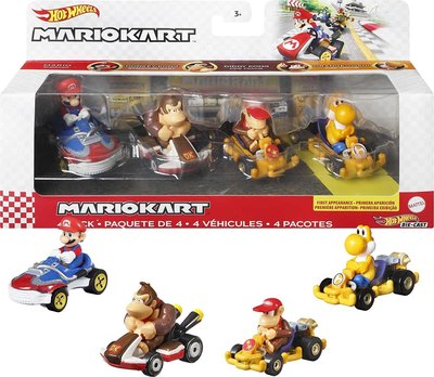 風火輪 Mario Kart 4部車 瑪利歐 MHW93616 Hot Wheels 1:64 Mattel 美泰兒