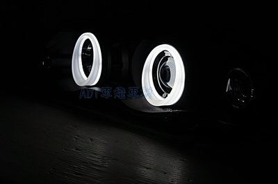 ~~ADT.車燈.車材~~BMW E46 98 99 01 前期 4門 LED導光光圈魚眼黑底大燈一組7500