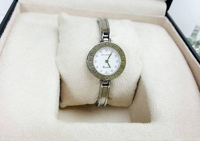 BVLGARI寶格麗B.ZERO1系列 低調奢華  12鑽白面盤 手鐲錶