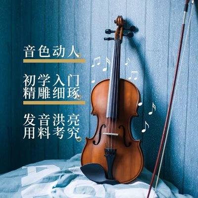 迪卡儂手工木質小提琴初學者成人專業考級演奏兒童學生~特價