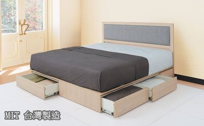 【萊夫家居】HJS-424-3B：系統6尺貓抓布雙人床【台中家具】床頭片+抽屜床底 雙人加大 低甲醛E1系統板 台灣製造