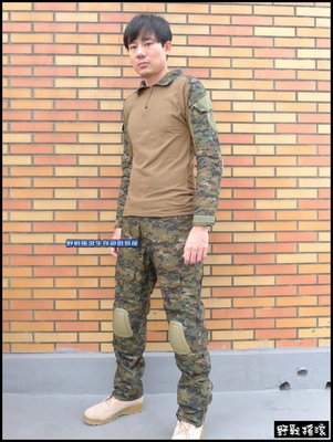 【野戰搖滾-生存遊戲】美軍 Gen2迷彩戰術服、青蛙裝 含護膝護肘- 數位叢林迷彩(上衣+褲子)