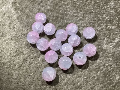 DIY 玻璃珠 爆裂珠 冰裂珠 10mm 蛋白 粉紅/粉藍 肉粉/淺紫 淺紫/白 淡藍/白 手鍊 項鍊 飾品 $3/顆