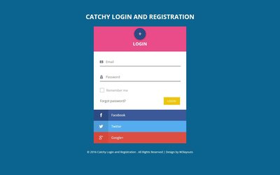 CATCHY LOGIN AND REGISTRATION 響應式網頁模板、HTML5+CSS3  #06076