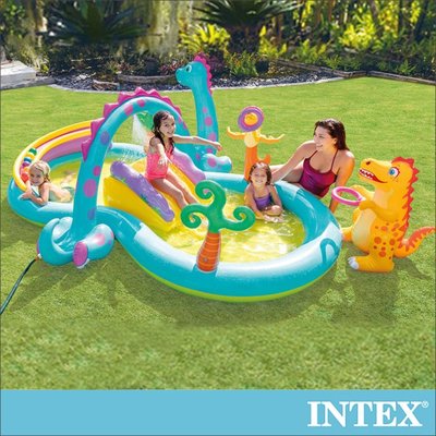 【INTEX】恐龍遊樂園大型戲水池302x229x112x深14cm(290L) 適2歲以上(57135NP)