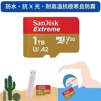 電競掌機專用SanDisk Extreme microSDXC A2 256G 512G 1TB 記憶卡U3 V30