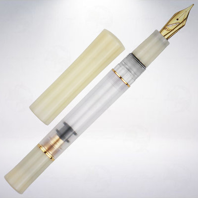 台灣 尚羽堂 權杖系列 真空上墨鋼筆: 象牙白/透明筆身