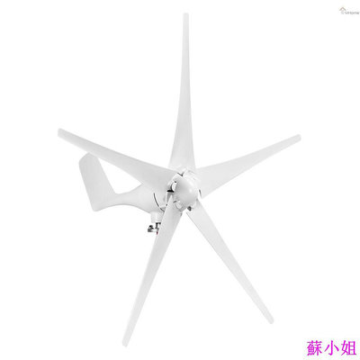 YIHO 小型風力發電機帶控制器清潔能源S型-12v 5葉最大1200W（白色）