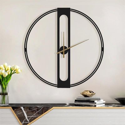 時鐘掛鐘訂制歐式現代簡約時尚金屬鐘表圓形客廳創意裝飾熱薦