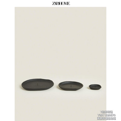 燭台Zara Home 歐式不規則設計簡約黑色金屬蠟燭燭台擺件 41302048800燭臺