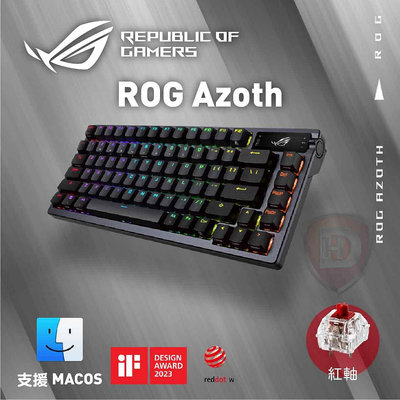 【hd數位3c】華碩 ROG Azoth 機械式鍵盤 黑 無線-藍牙/ROG NX插拔(紅軸)/中文/75%【下標前先詢問庫存】