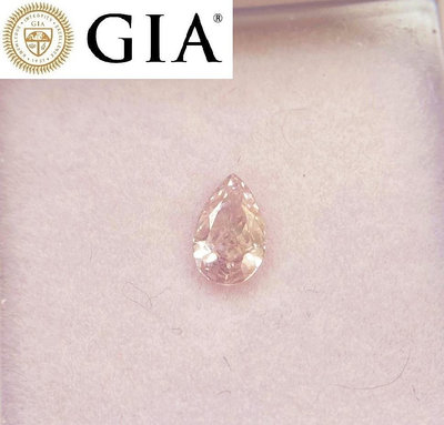 【台北周先生】天然FANCY粉色鑽石 0.32克拉 粉鑽 無燒 均勻EVEN分布 乾淨VS2 水滴切割 送GIA證書