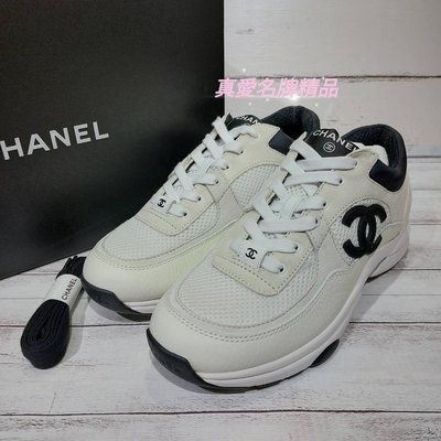 《真愛名牌精品》CHANEL  G38299 白色 運動鞋 休閒鞋  38.5號*全新**000812代購