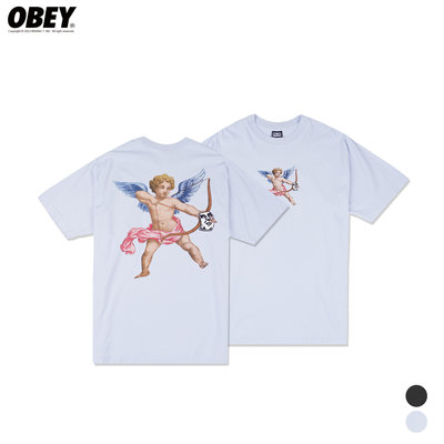 【Brand T】OBEY OUT OFF 小天使 潮流 滑板 厚磅 落肩 短T 短袖 T恤 2色