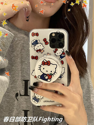 可愛卡通貓咪磁吸支架iphone 15 pro max 于 14少女13手機殼12 plus 防摔殼日韓系 全新款保護