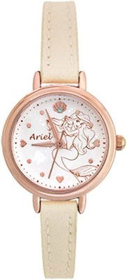 日本正版 J-AXIS 迪士尼 小美人魚 愛麗兒 手錶 女錶 皮革錶帶 WD-B08-AL 日本代購