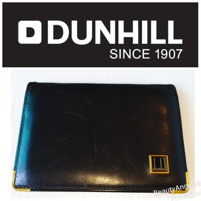 Dunhill 翻蓋式小皮夾 卡夾證件夾卡套對折名片夾錢包短夾 二手真品$288 一元起標↘有LV