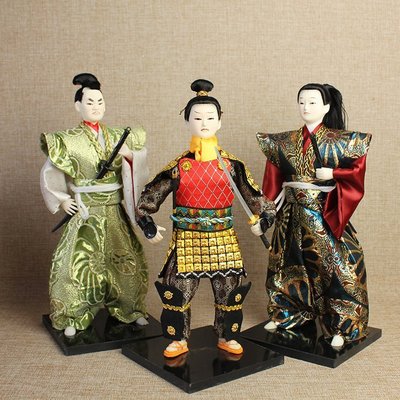 下殺-日本忍者武士人偶絹人形和服娃娃日式工藝擺件家居壽司料理店裝飾