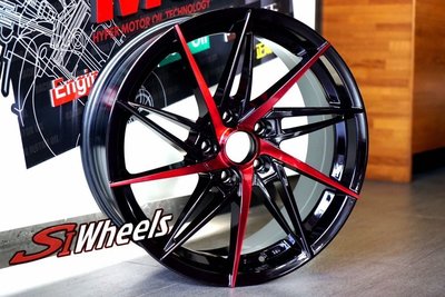 全新鋁圈 wheel S892 18吋鋁圈 5/100 5/108 5/112 5/114.3 亮黑底面車紅色