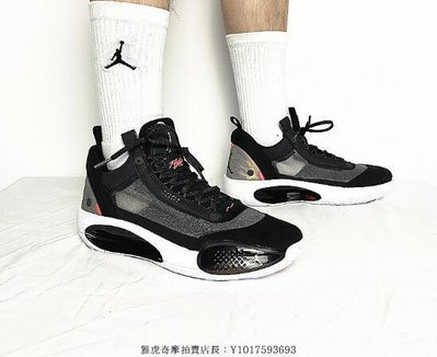 Air Jordan 34 AJ34 黑白 百搭 透氣 鏤空 外場 低筒 籃球鞋 BQ3381-100 男鞋公司級