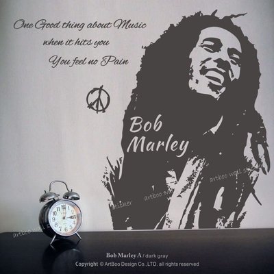 阿布屋壁貼》Bob Marley A - S ‧壁貼 窗貼 搖滾Reggae雷鬼音樂教父 愛樂吉他樂器行裝飾.