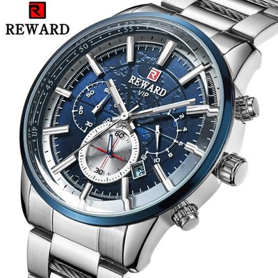 【潮裡潮氣】REWARD2019新款男士石英手錶運動鋼帶手錶爆款蝴蝶扣RD81005M