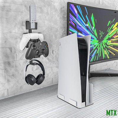MTX旗艦店新款 PS5/PS4/Xbox/Switch 通用型手柄/耳機/遙控器墻壁式收納置物掛鉤 节省空间