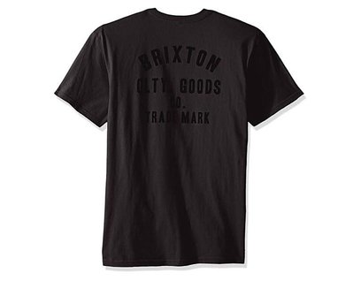 全新 Brixton Woodburn T-shirt 短tee 滑板 騎士 復古 洗舊黑 現貨M