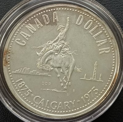 加拿大    伊利莎白二世     1975年     1元    銀幣(50%銀)   1878