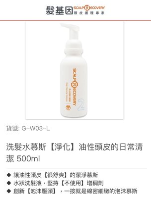 公司貨 髮基因 洗髮水慕斯【淨化】油性頭皮的日常清潔 500ml