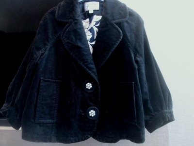 設計師FASHION SHOW黑色絨質扣飾六藝溫慶珠ECCO款外套M號