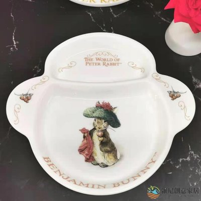 【現貨】骨瓷兒童分餐盤彼得兔系列無鉛無鎘釉面可微波洗碗機-維尼創意家居