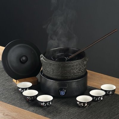 下殺 創頤  陶瓷茶壺電陶爐煮茶器茶具套裝黑白茶普洱茶壺大容量泡茶壺