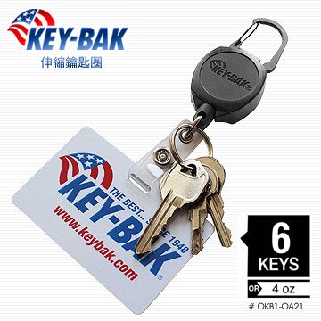 〔A8網購〕美國KEY BAK-Sidekick 伸縮鑰匙圈( 識別證+鑰匙圈) -公司貨#OKB1-OA21
