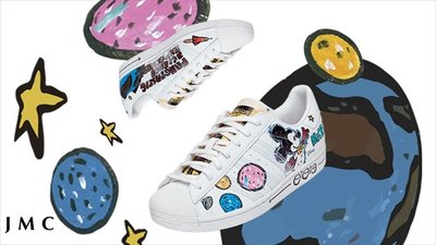 DISNEY POP MART ADIDAS ORIGINALS SUPERSTAR 白色 塗鴉 男女鞋 GZ8839