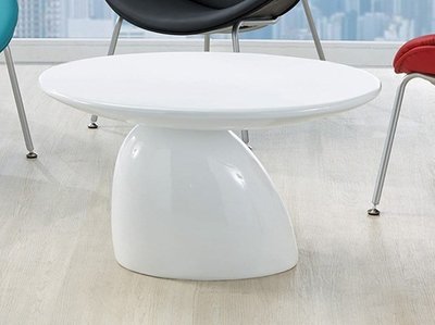 【生活家傢俱】HJS-286-3：胖胖魚白色茶几【台中家具】客廳桌 造型桌 設計款 桌子 烤漆 玻璃纖維