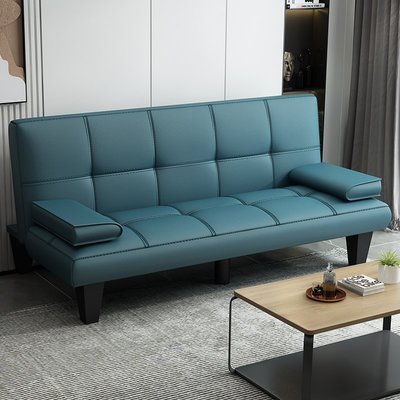 熱銷中 夢藍居家沙發床兩用簡易可折疊多功能雙人三人小戶型客廳租房懶人皮質沙發