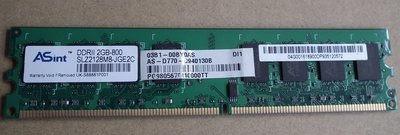 ASint DDR2-800 2G dram ram桌上型記憶體dimm昱聯科技2GB SLZ2128M8 2RX8