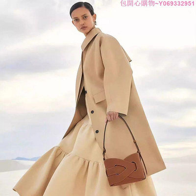 包開心購物~[高品質] 法國 Niche Polene 對稱幾何設計編織包女式皮革斜挎包