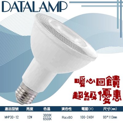 ❖基礎照明❖【MHP30-12】LED-12W PAR燈 黃光 白光 100-240V 全電壓 適用於居家、商業空間