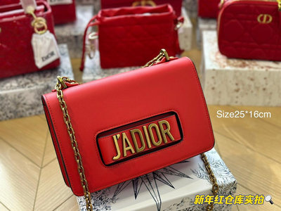 【二手包包】DIOR J'ADIOR系列 金色logo鏈條 單肩包小牛皮材質 尺寸25x6. 5x16氣質優NO39522
