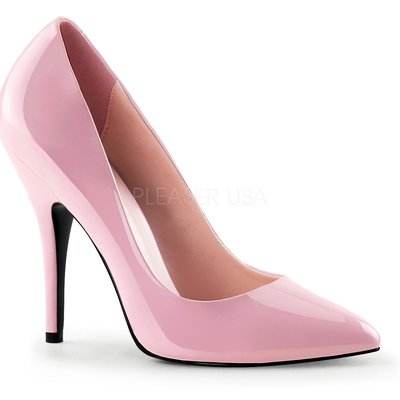 Shoes InStyle《五吋》美國品牌 PLEASER 原廠正品基本款漆皮尖頭高跟包鞋 有大尺碼 特價『粉紅色』