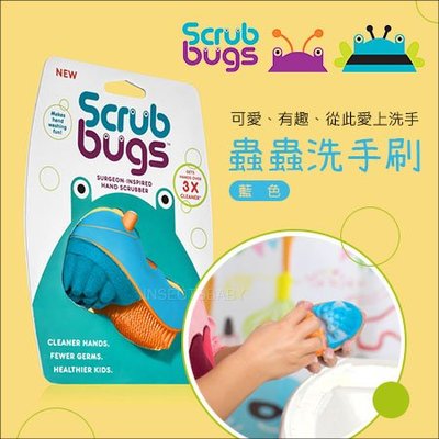 ✿蟲寶寶✿【美國Scrub Bugs】 讓寶貝愛上洗手～勤洗手遠離腸病毒 三倍清潔力 洗手蟲/清潔刷 藍色