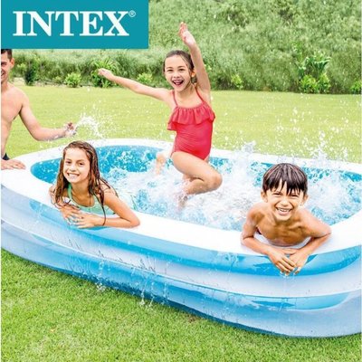 【熱賣精選】INTEX56483 小型家庭游泳池 長方形兒童充氣水池 戲水池 海洋球池