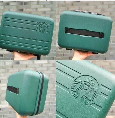 現貨最後一個，已經停產韓國星巴克綠色行李箱